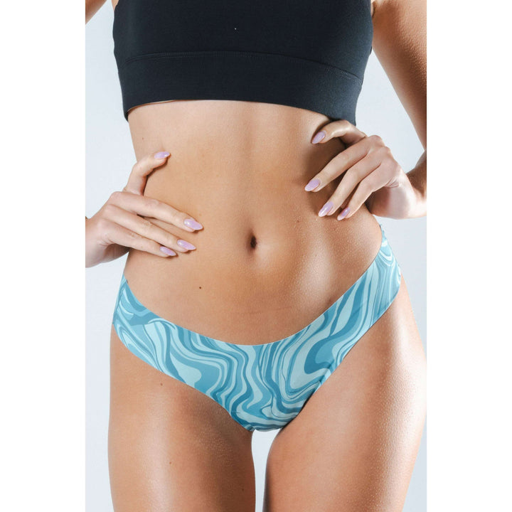 The Swirlpool | Blue Marble Swirl Seamless Thong