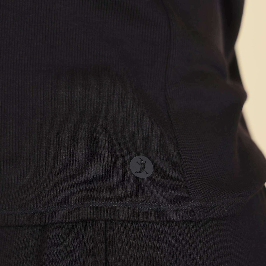 The Threat Level Midnight | Black Ribbed Pajama Short Set