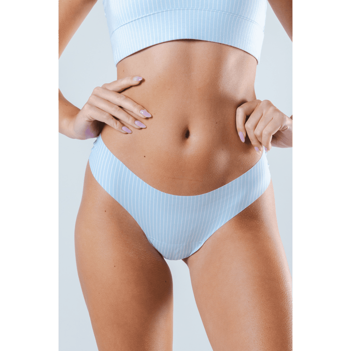 The Venus | Light Blue Stripe Seamless Thong