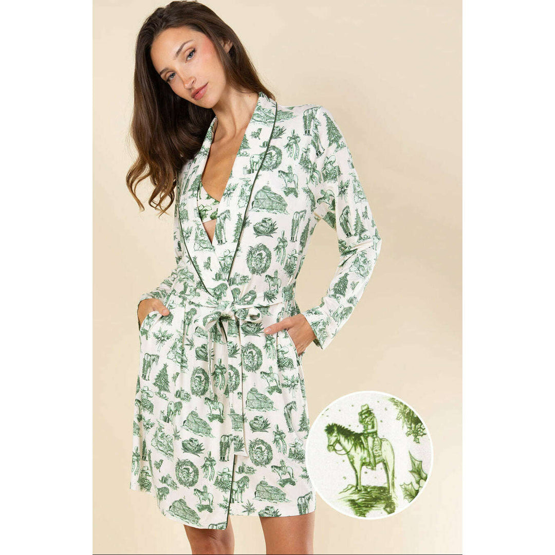 The Western Wonderland | Western Toile Short Modal Robe