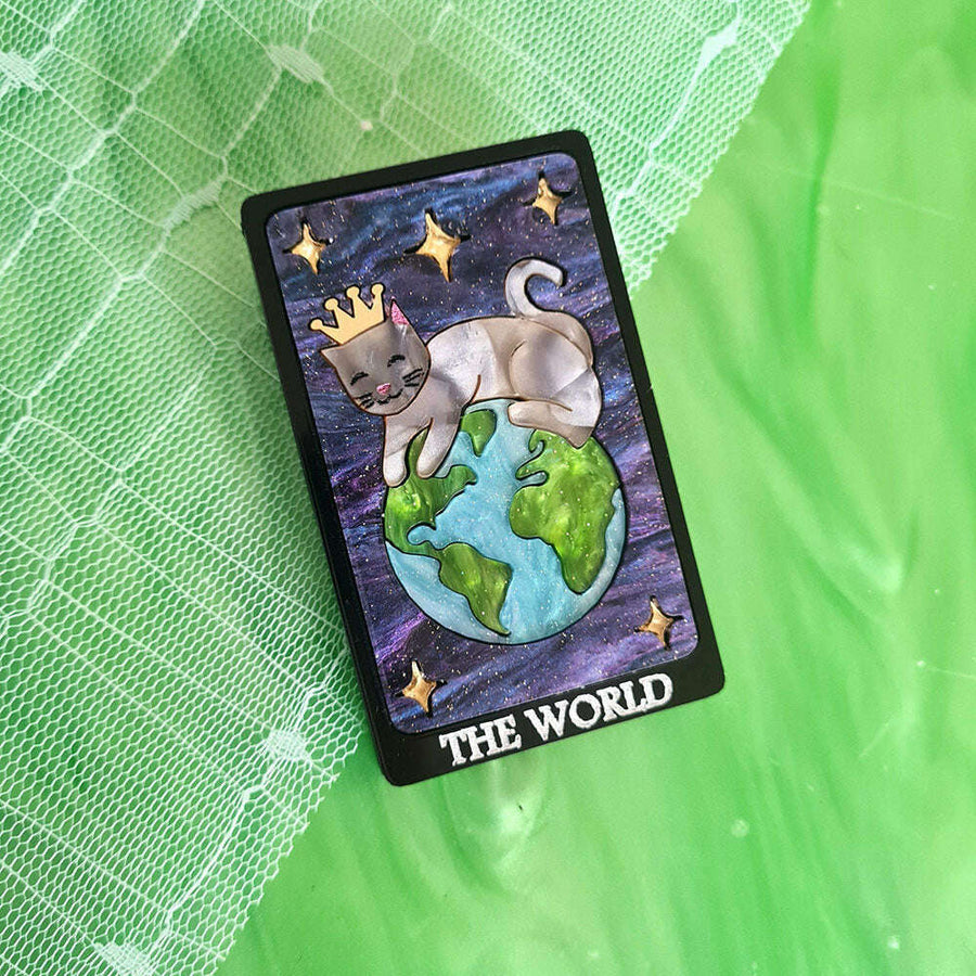 The World Cat Tarot Card Necklace by Cherryloco Jewellery 1