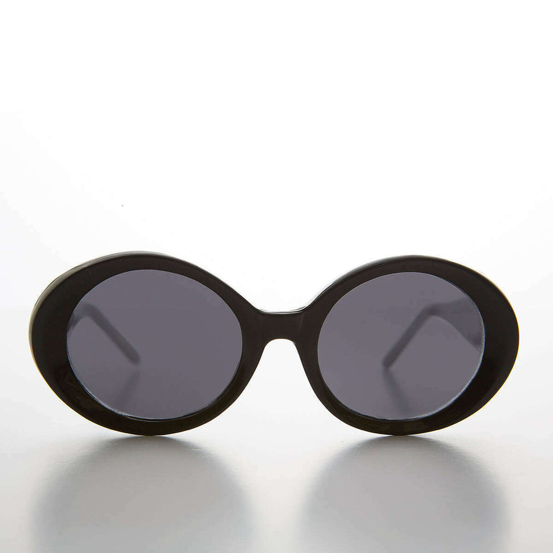 Thick Oval Mod Retro Women's Sunglass - Abby