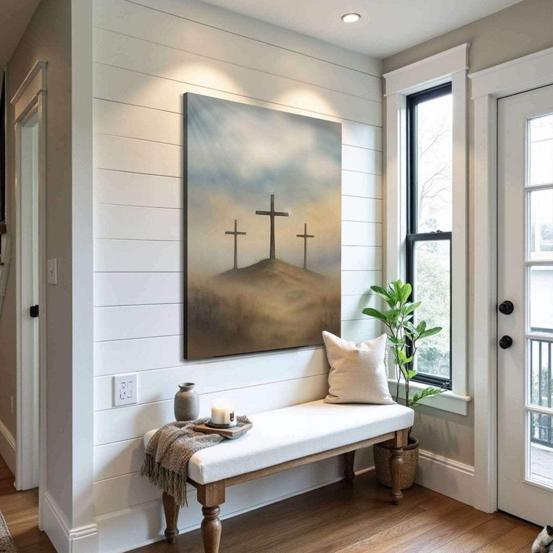 Three Crosses on Calvary Faith Wall Art II