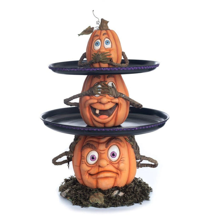 Three Wise Pumpkins Tiered Tray by Katherine's Collection 