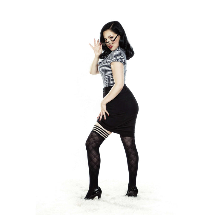 Tiffany: It Doesn't Have to Glitter to be a Diamond. Petite to Plus Size Thigh Highs