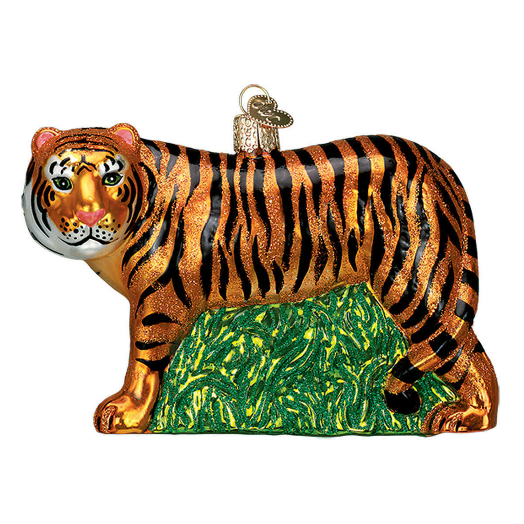 Old World Christmas Tiger Blown Glass Ornament
