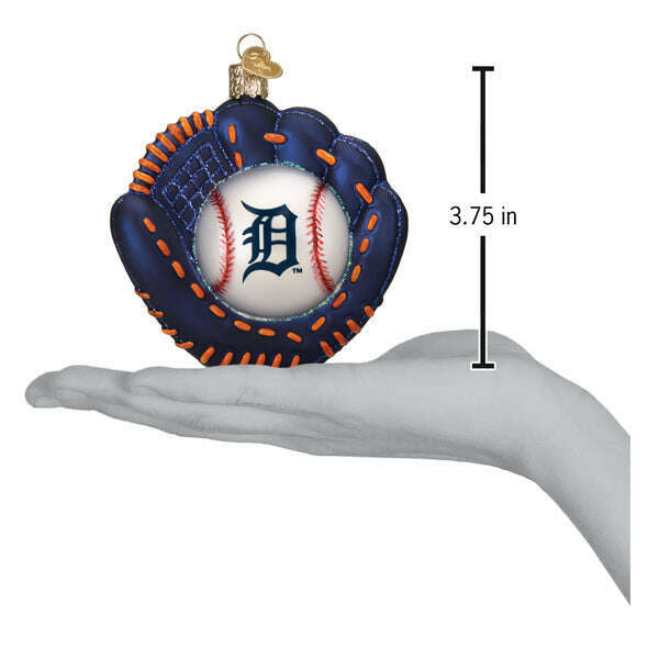 Old World Christmas Tigers Baseball Mitt Blown Glass Ornament