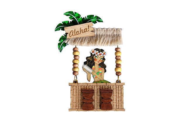 Tiki Bar Brooch by Laliblue