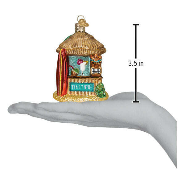Old World Christmas Tiki Hut Blown Glass Ornament