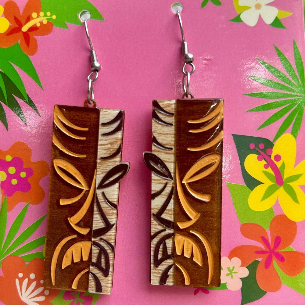 Tiki Totem Earrings by Miss Fluff x Lipstick & Chrome – view 3