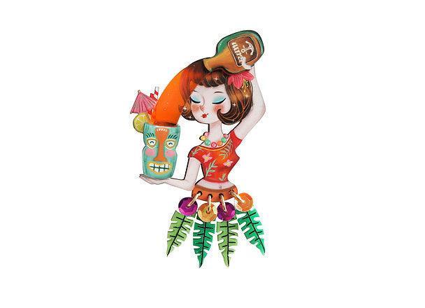 Tiki Waitress Brooch by Laliblue - Quirks!
