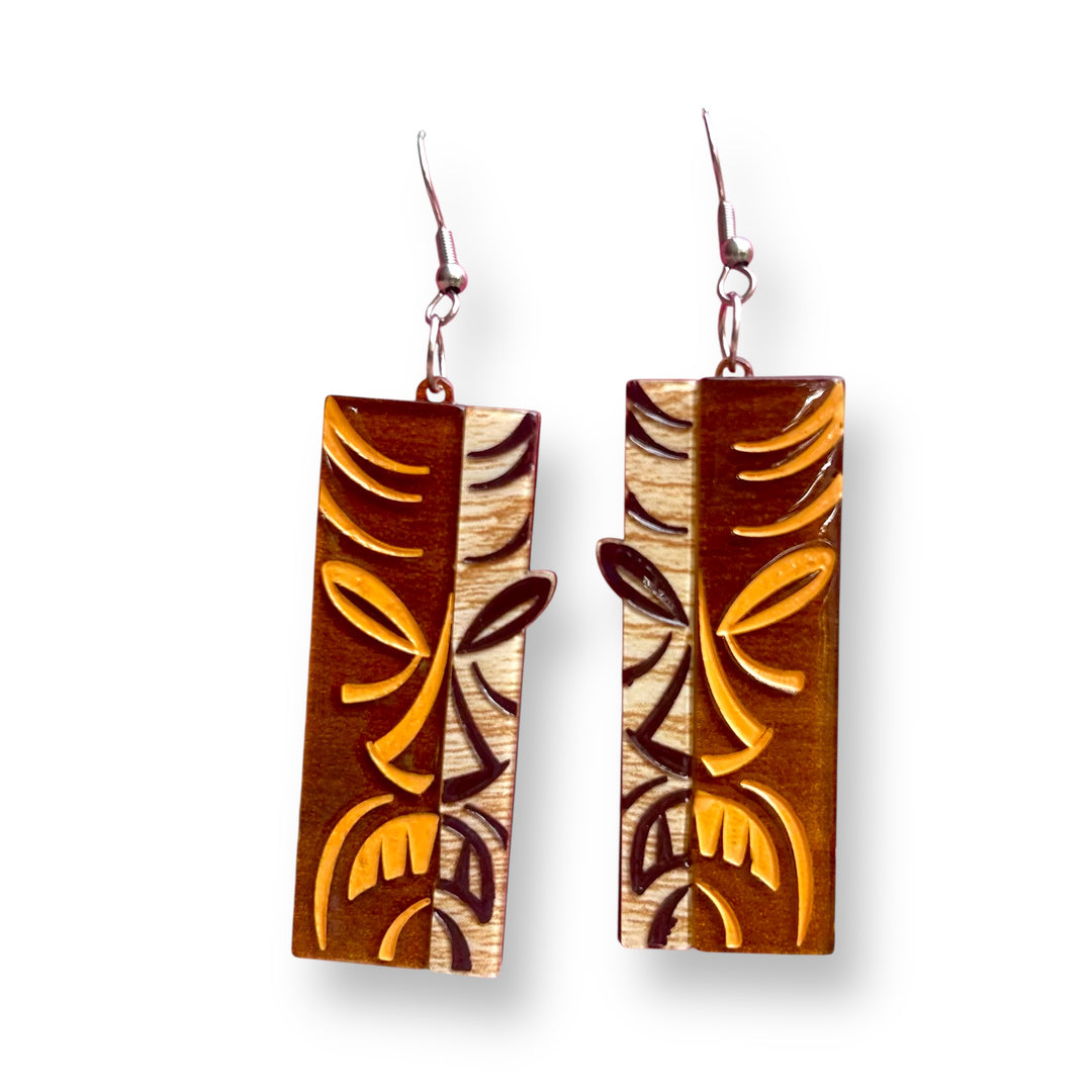 tiki totem earrings by miss fluff