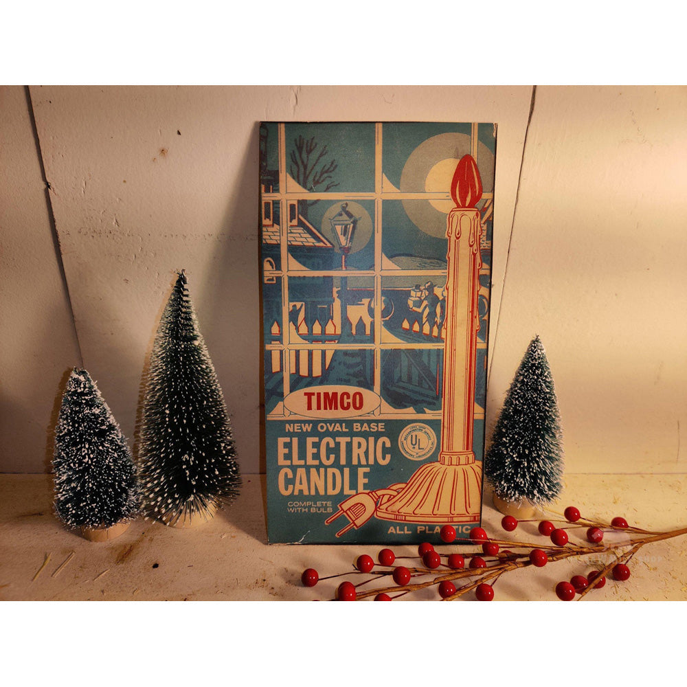 Timco Electric Candle Christmas Lights Box Wood Cutout-10"