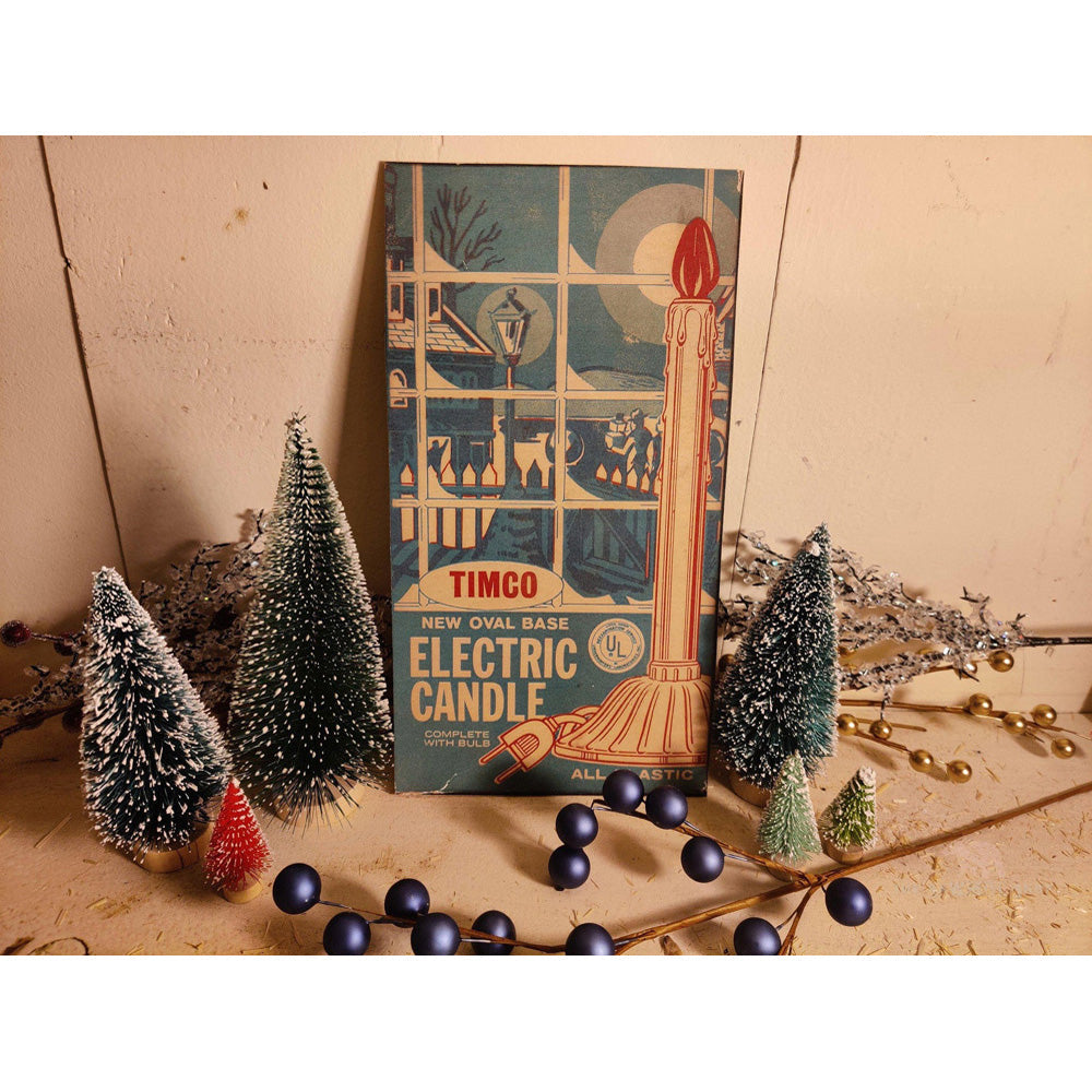 Timco Electric Candle Christmas Lights Box Wood Cutout-10"