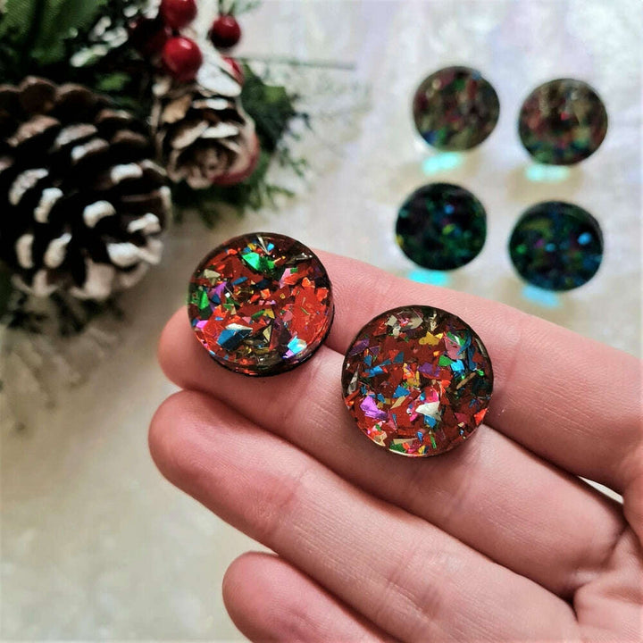 Tinsel Circle Studs by Cherryloco Jewellery 2