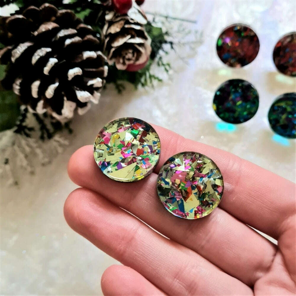 Tinsel Circle Studs by Cherryloco Jewellery 3