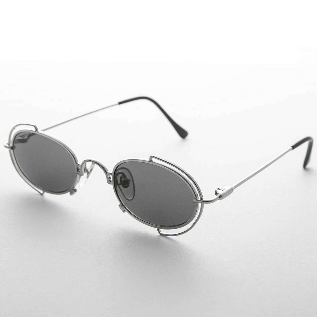 Tiny Oval 90s Metal Vintage Sunglasses - Klaus