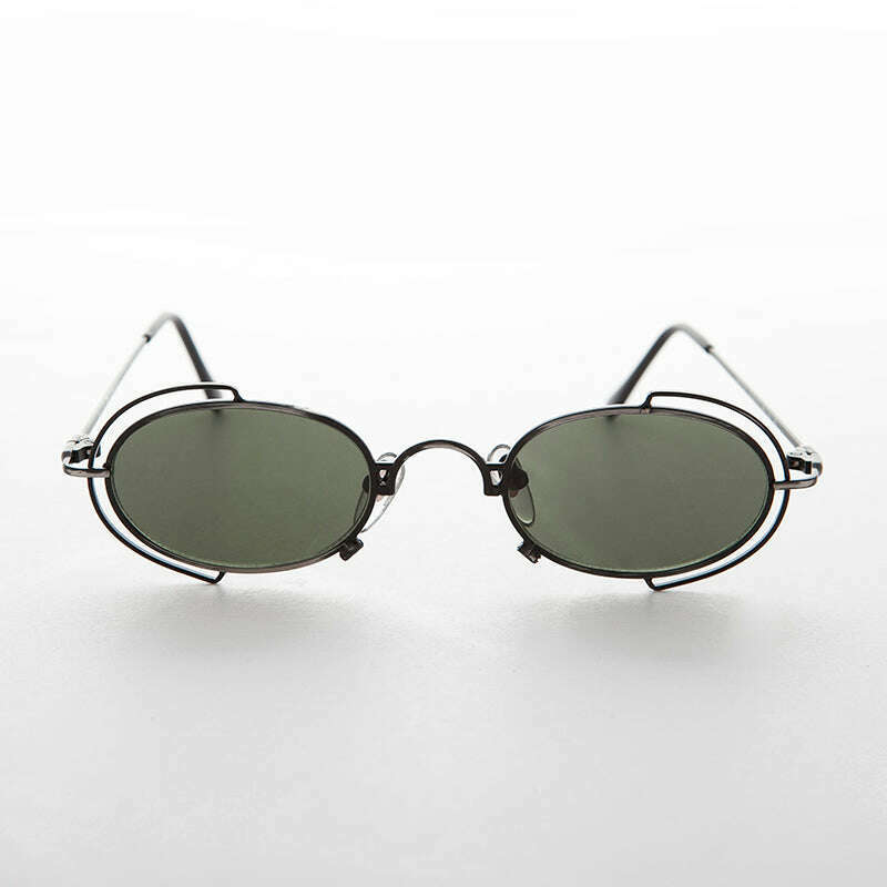 Tiny Oval 90s Metal Vintage Sunglasses - Klaus