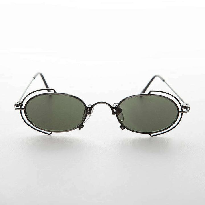 Tiny Oval 90s Metal Vintage Sunglasses - Klaus