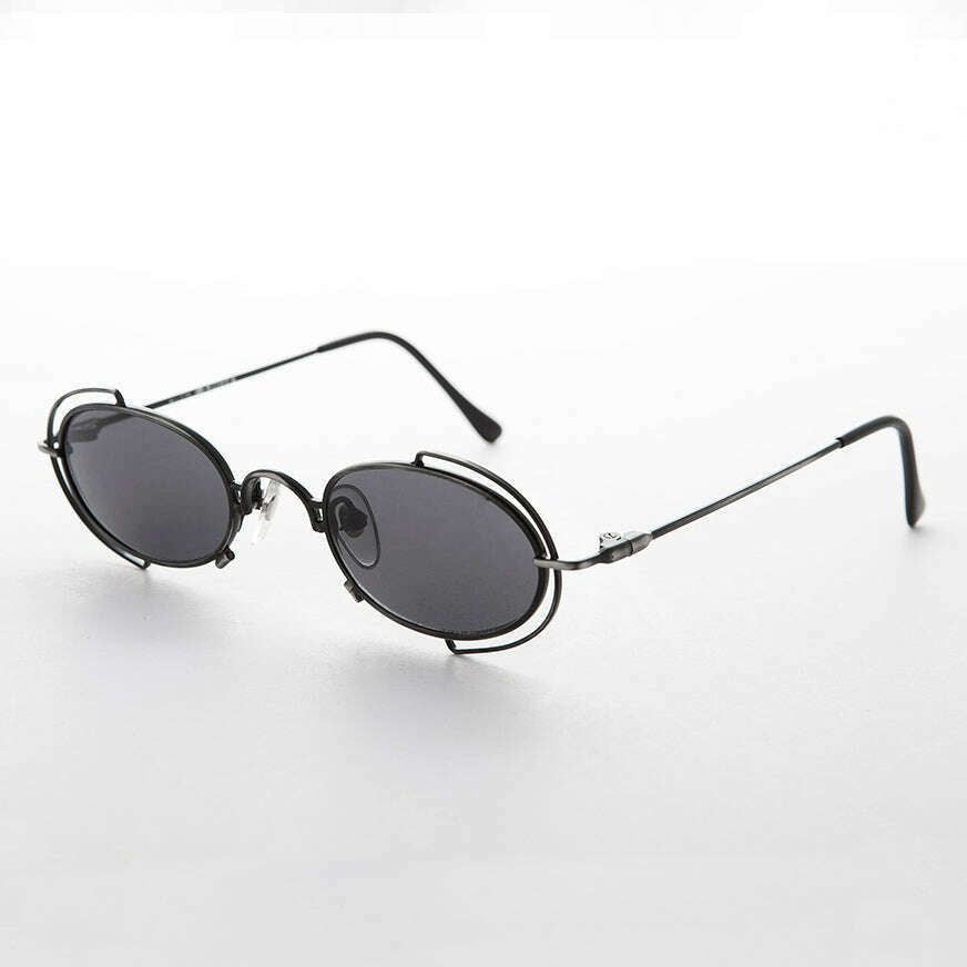 Tiny Oval 90s Metal Vintage Sunglasses - Klaus