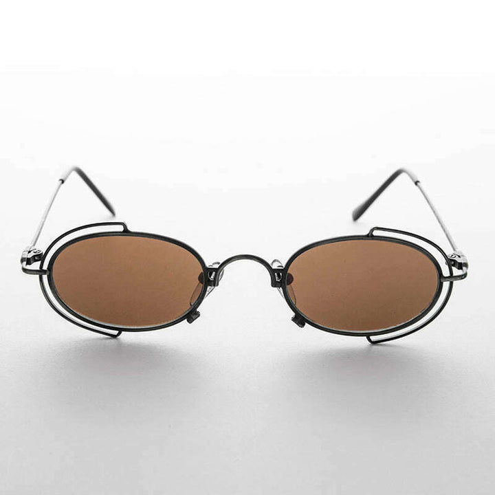 Tiny Oval 90s Metal Vintage Sunglasses - Klaus