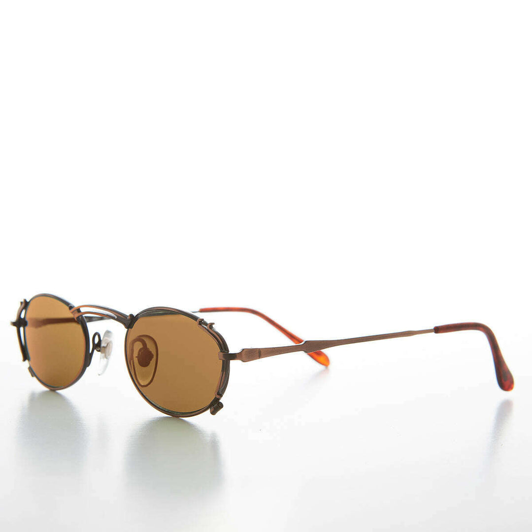 Tiny Oval Intricate Spectacles Vintage Sunglass - Lowell
