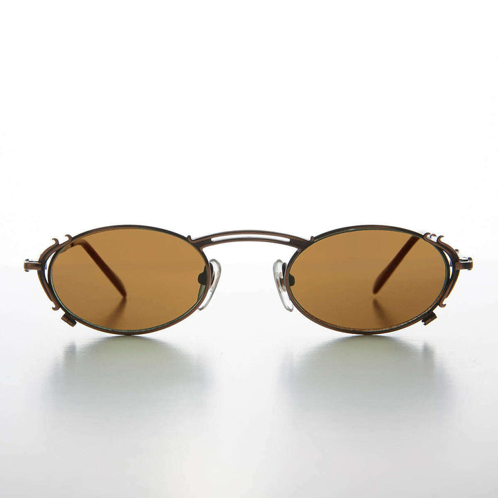 Tiny Oval Intricate Spectacles Vintage Sunglass - Lowell
