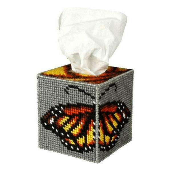 Tissue box cover - needlepoint (halfstitch) kit "Butterfly" 5102