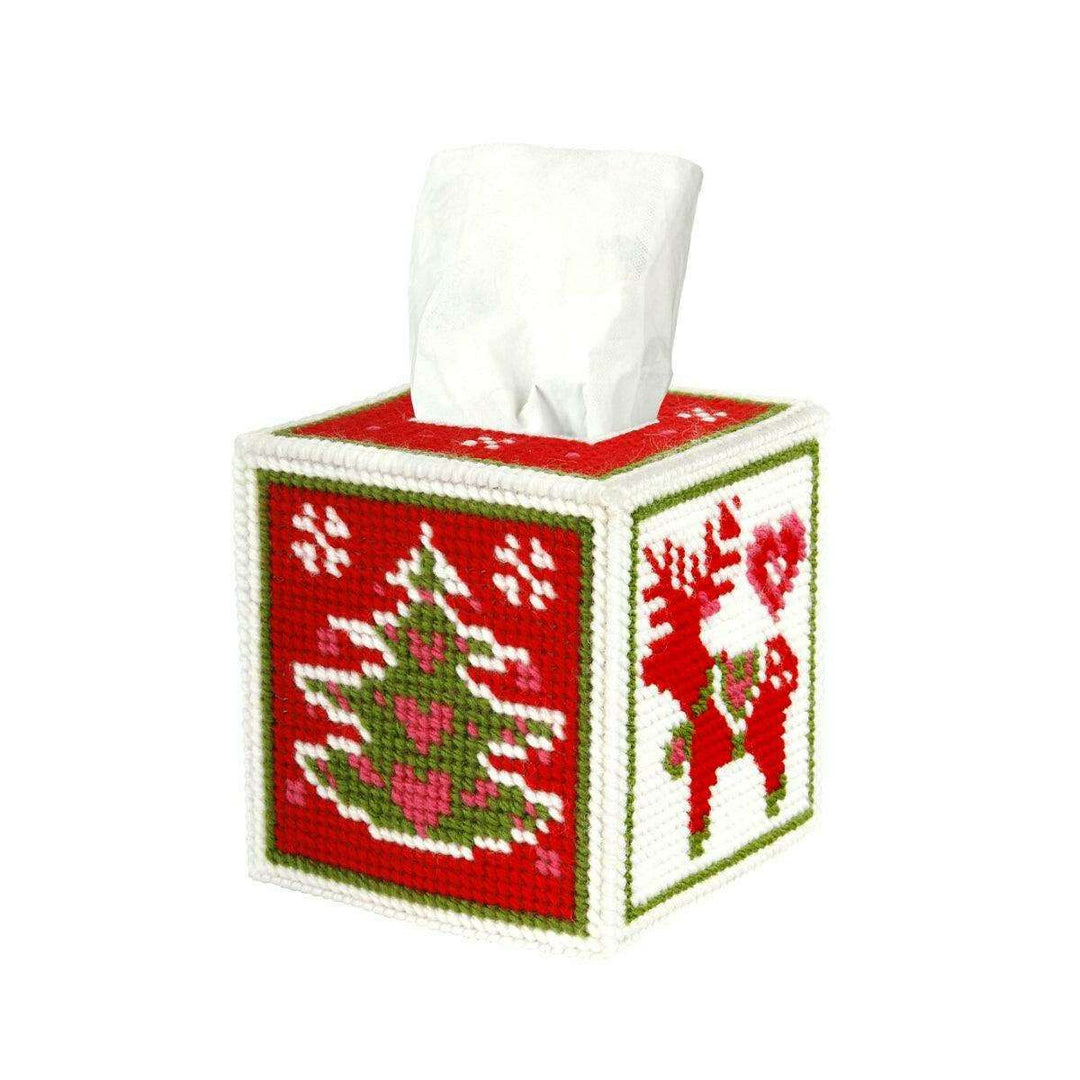Tissue box cover - needlepoint (halfstitch) kit "Christmas time" 5104