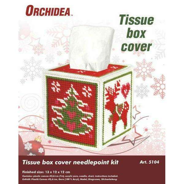 Tissue box cover - needlepoint (halfstitch) kit "Christmas time" 5104