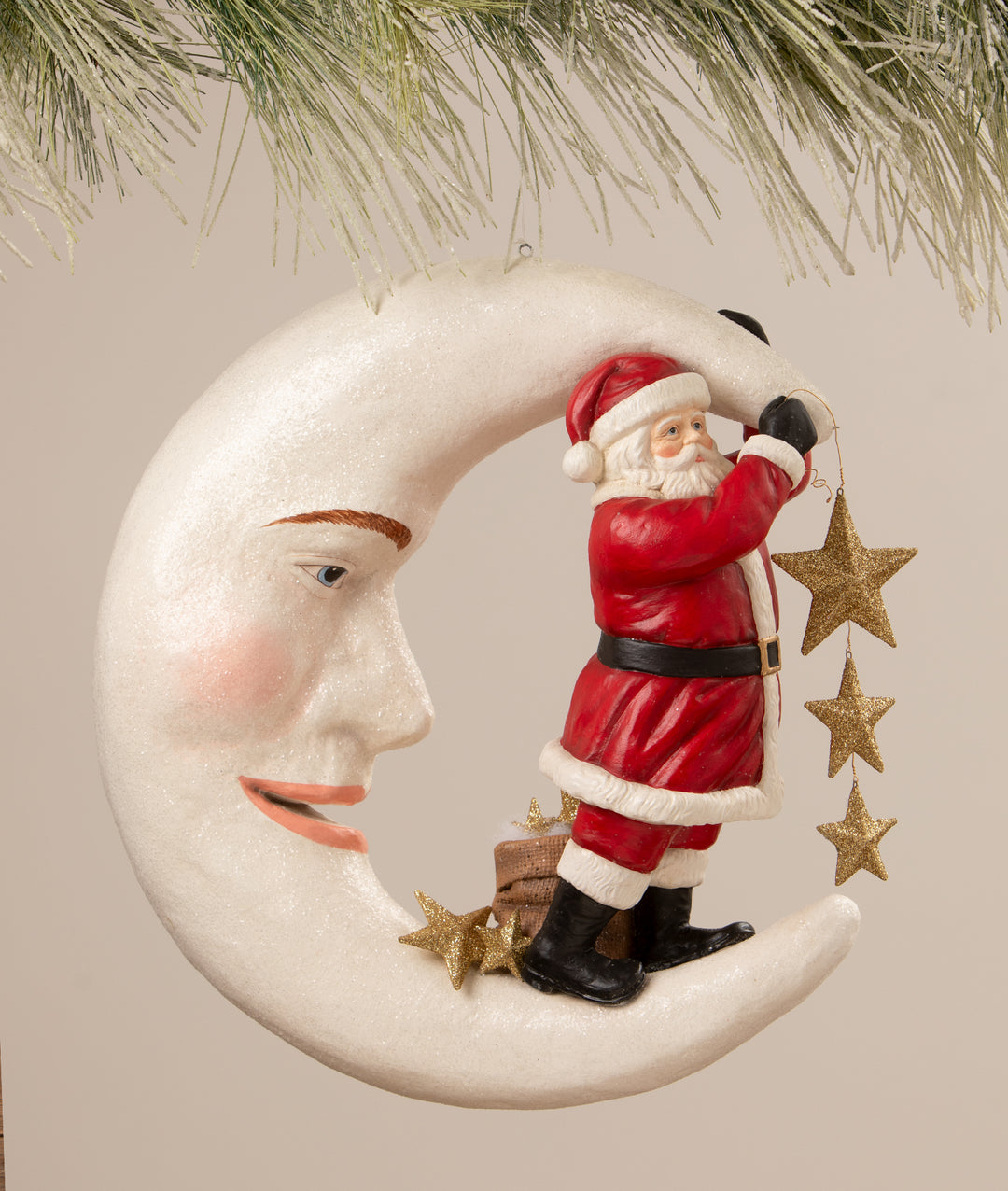 Starlight Santa in Moon by Bethany Lowe Designs, christmas decor