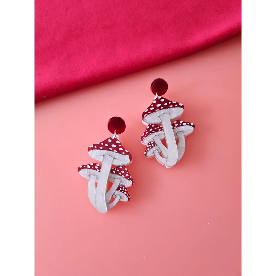 Toadstool Mushroom Cluster Earrings by Cherryloco Jewellery