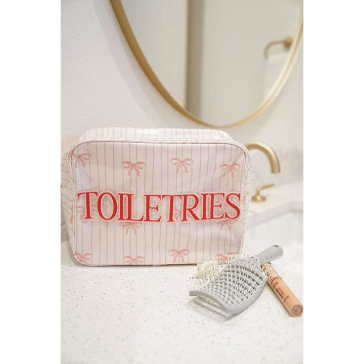 Toiletries - Pink Ribbons Clear Coat XL Bag