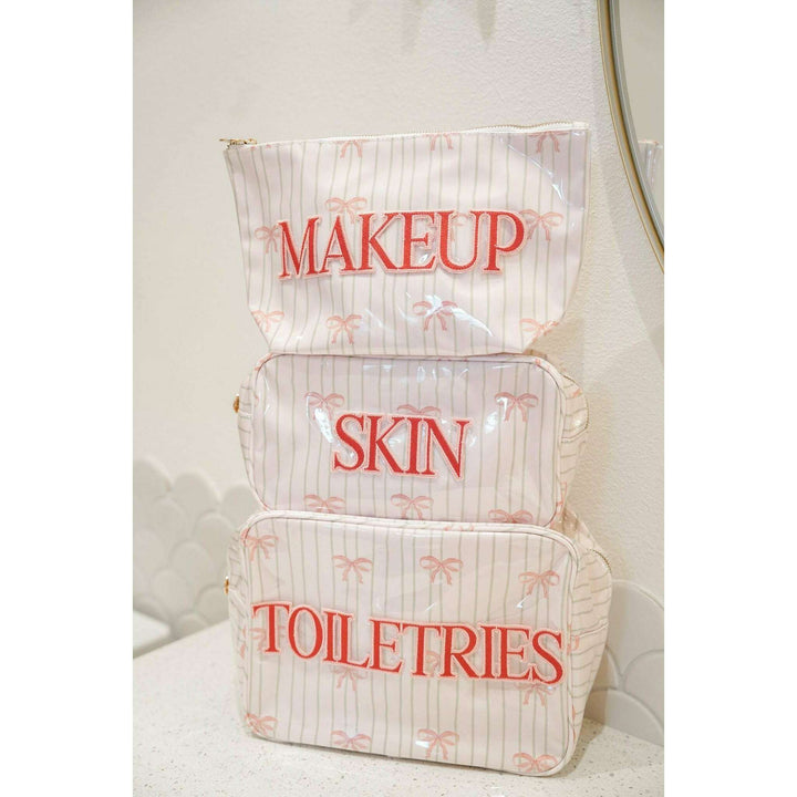 Toiletries - Pink Ribbons Clear Coat XL Bag