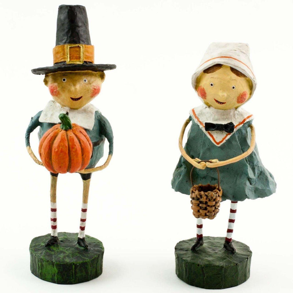 Tom & Goodie Thanksgiving Set of 2 Lori Mitchell Collectible Figurines - Quirks!