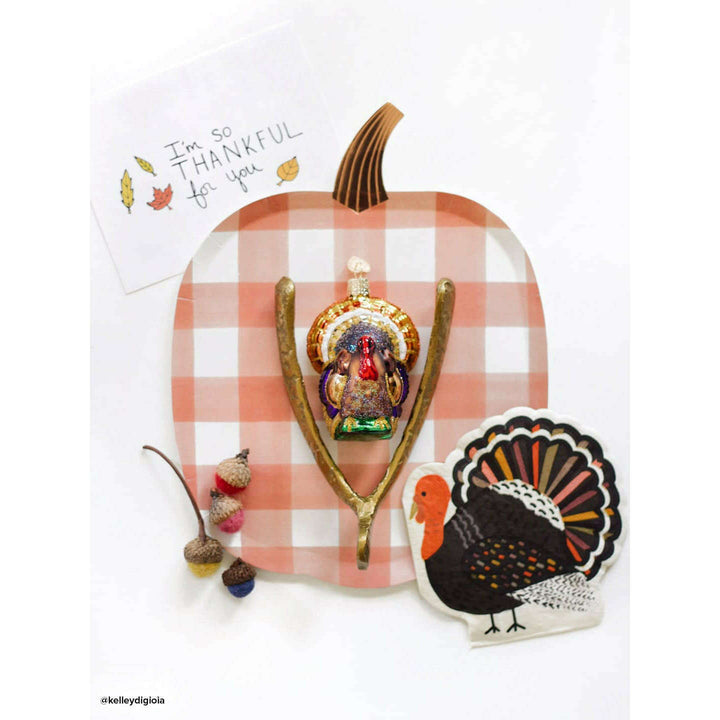 Old World Christmas Tom Turkey Blown Glass Ornament
