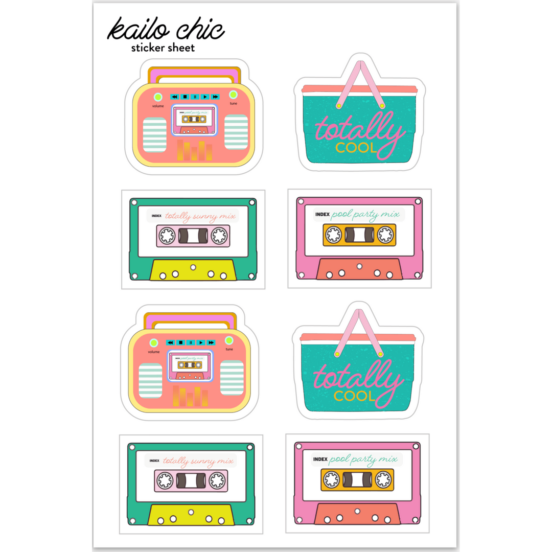 Totally 80's Vinyl Stickers