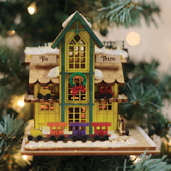 Old World Christmas Toy Train Shop Blown Glass Ornament