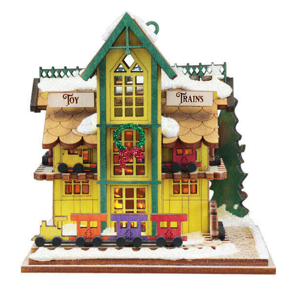 Old World Christmas Toy Train Shop Blown Glass Ornament