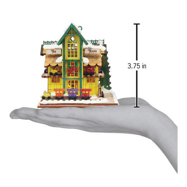 Old World Christmas Toy Train Shop Blown Glass Ornament