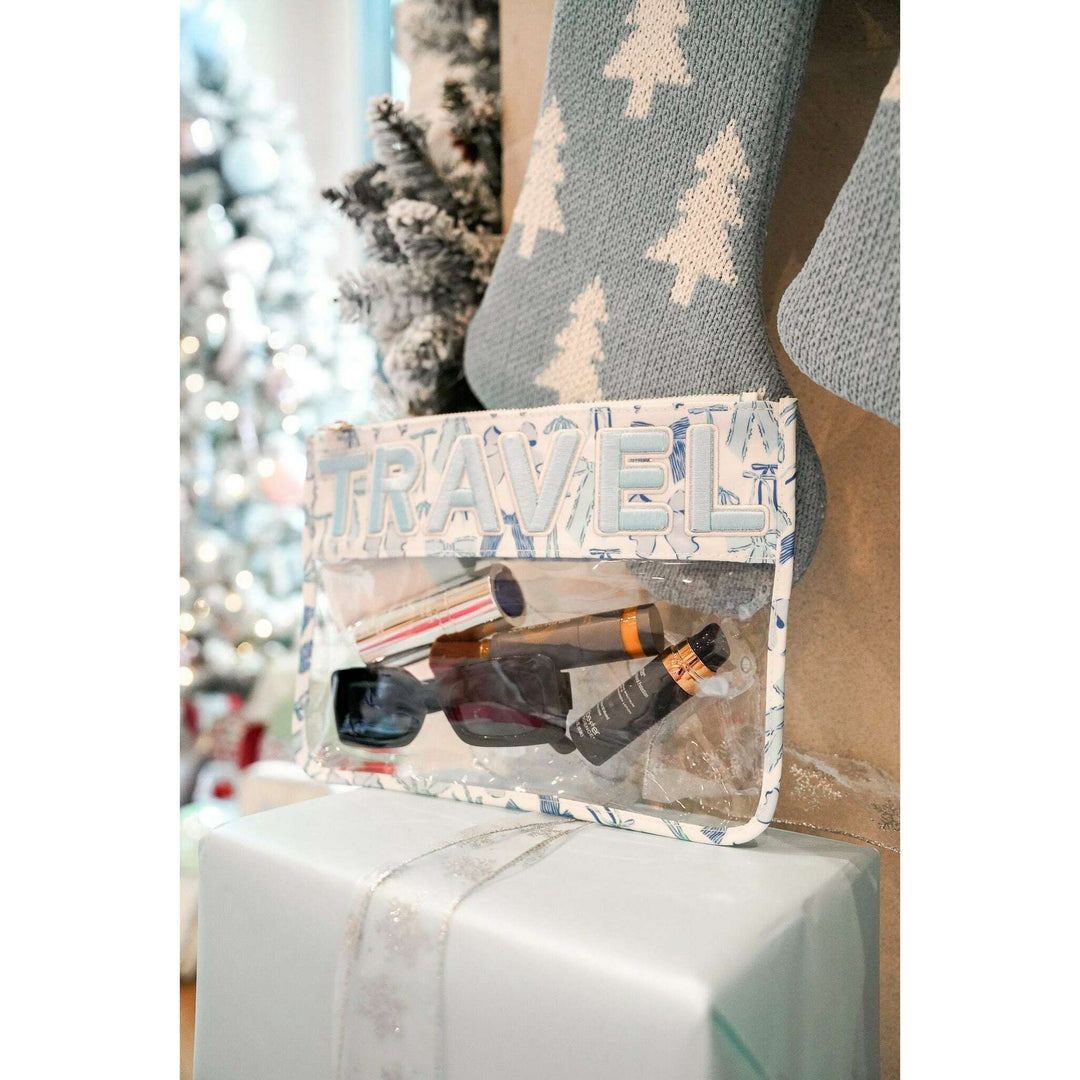 Travel - Blue Bow Clear Pouch