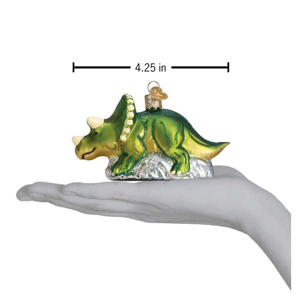Old World Christmas Triceratops Blown Glass Ornament