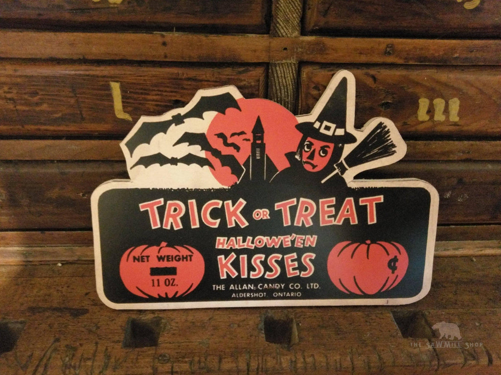 Trick or Treat Halloween Kisses Wood Cutout -10" - Quirks!