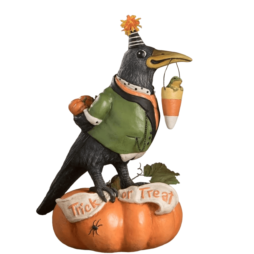 Tricky Crow on Pumpkin by Bethany Lowe - Quirks!