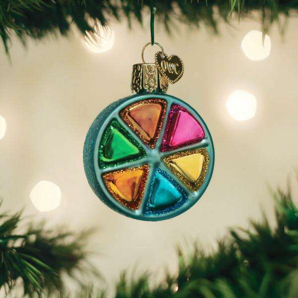 Old World Christmas Trivial Pursuit Blown Glass Ornament