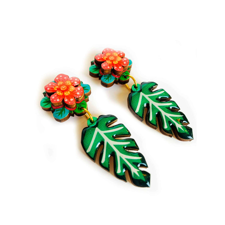 Tropical Flower Earrings by Rosie Rose Parker
