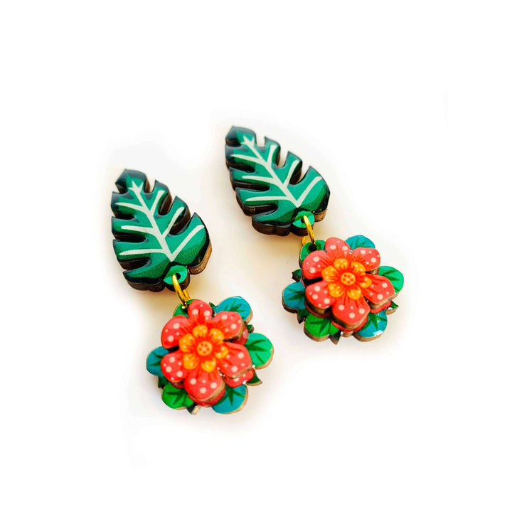 Tropical Flower Earrings by Rosie Rose Parker