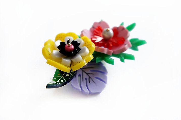 Tropical Flowers Brooch by Laliblue - Quirks!