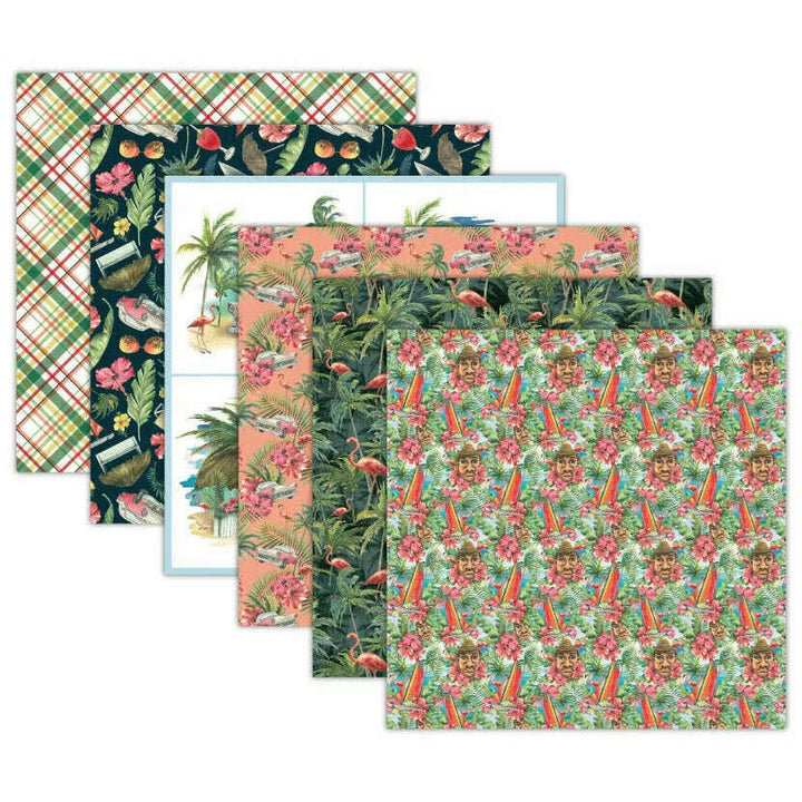 Tropical Holiday Scrapbook Paper Pack. 12 Sheets of 15.2x15.2cm Heavyweight Paper Pad F07M2-3 AC230314-06