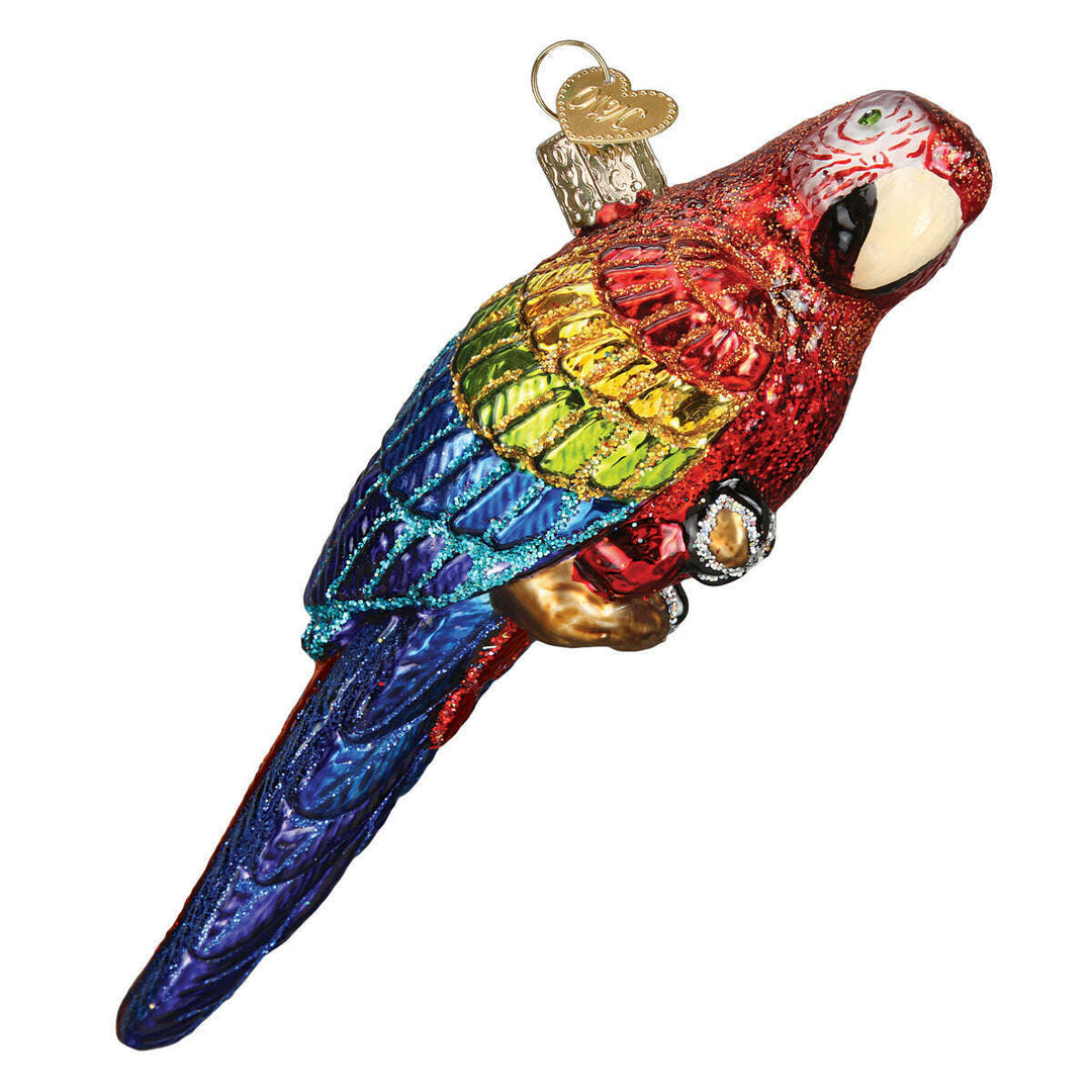 Old World Christmas Tropical Parrot Blown Glass Ornament